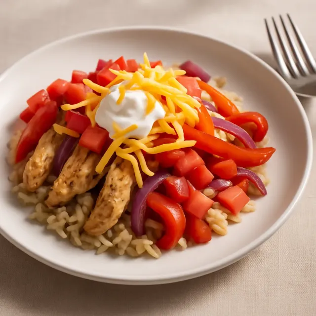 Cacerola de Arroz de Pollo Fajita
