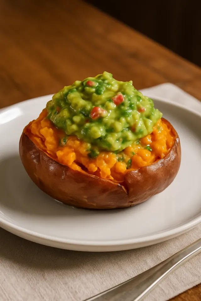 Бататы, фаршированные авокадо