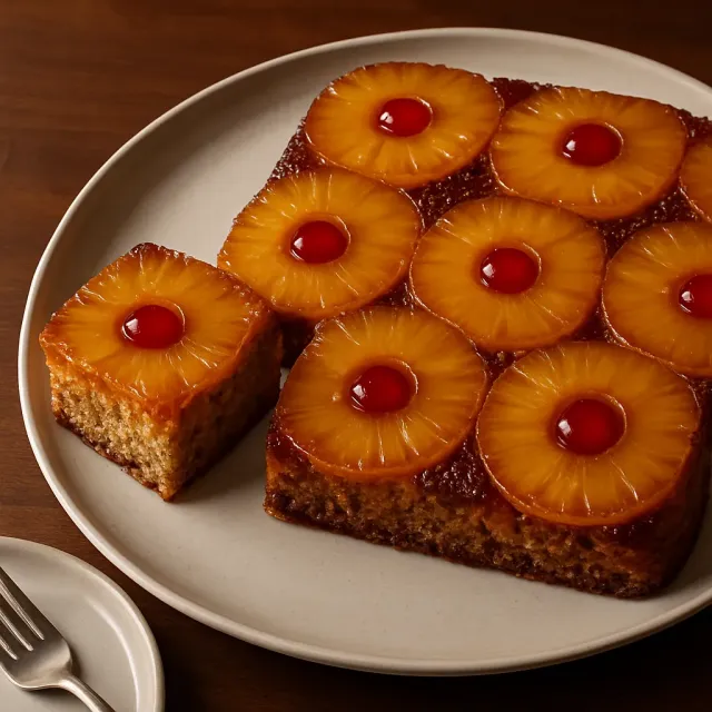 Vegan Ananas Ters Çevrilmiş Kek