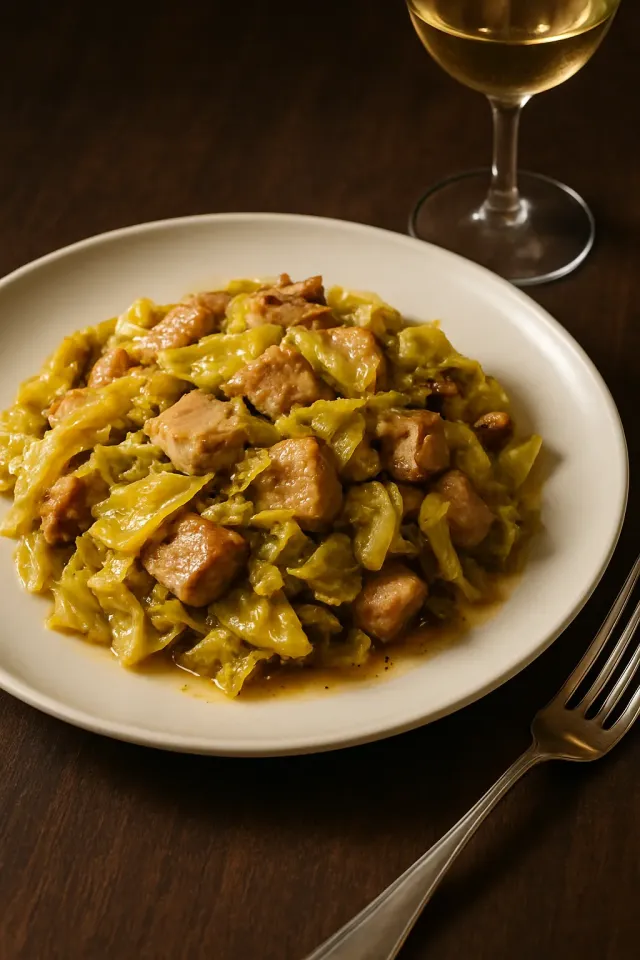 Rinderhackfleisch und Kraut
