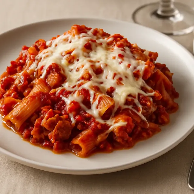 Ziti Horneado en Olla Lenta