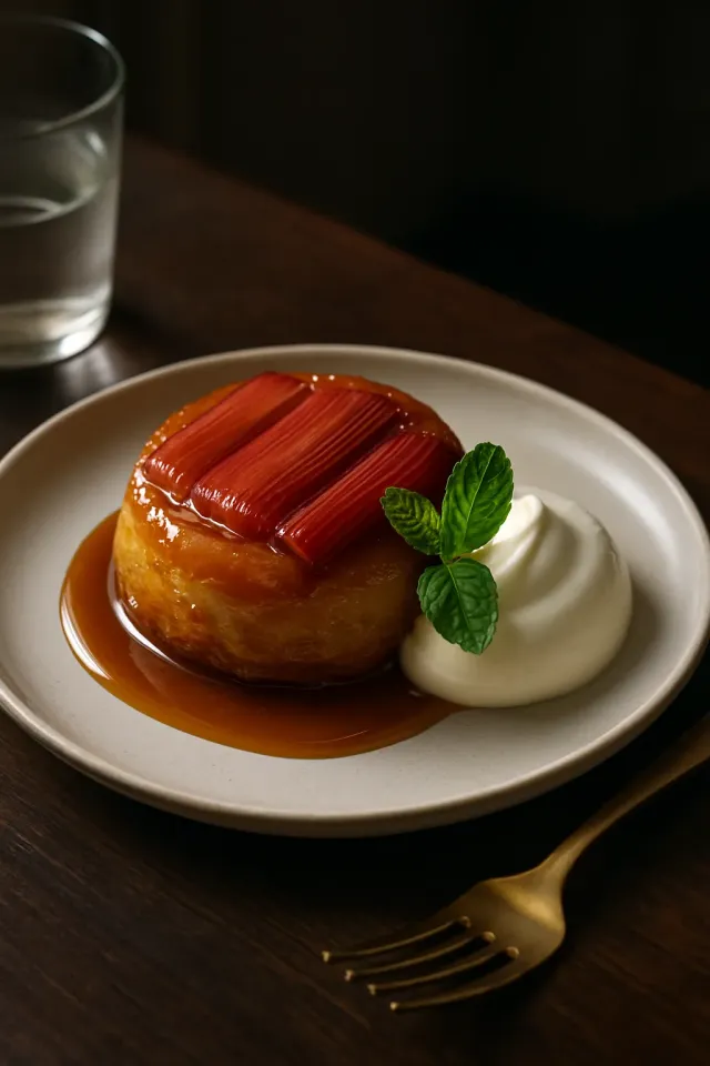 Rhubarb Upside-Down Cupcakes