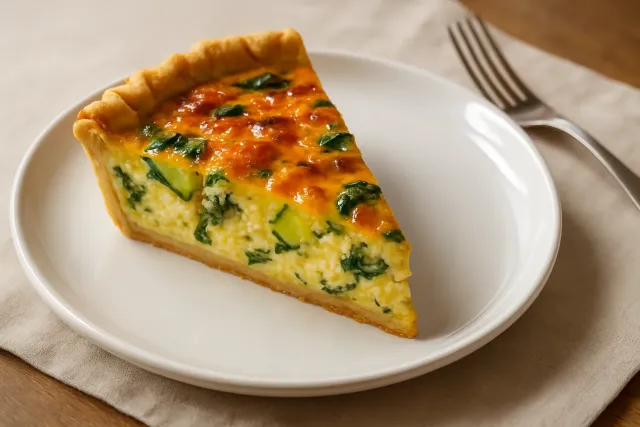 Bánh quiche rau bina với gà