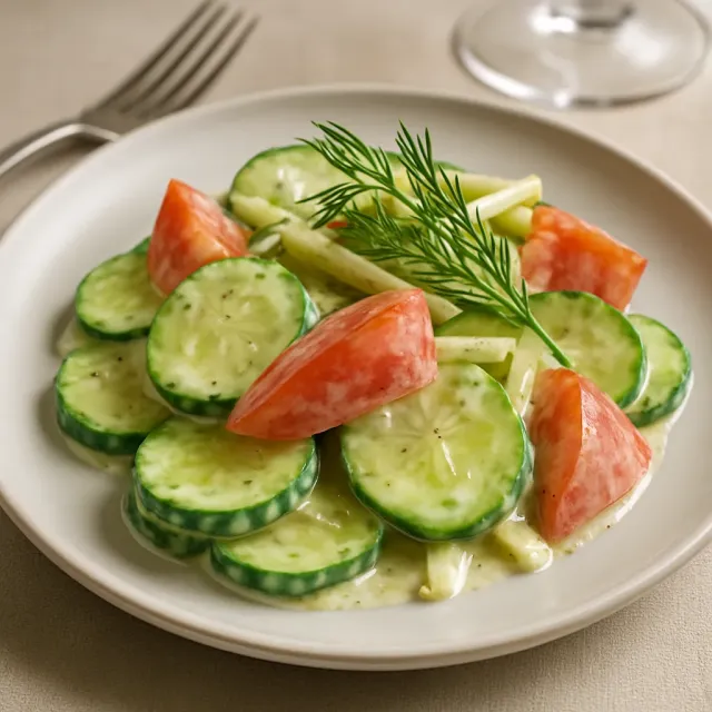 Cremiger Gurken-Tomaten-Salat
