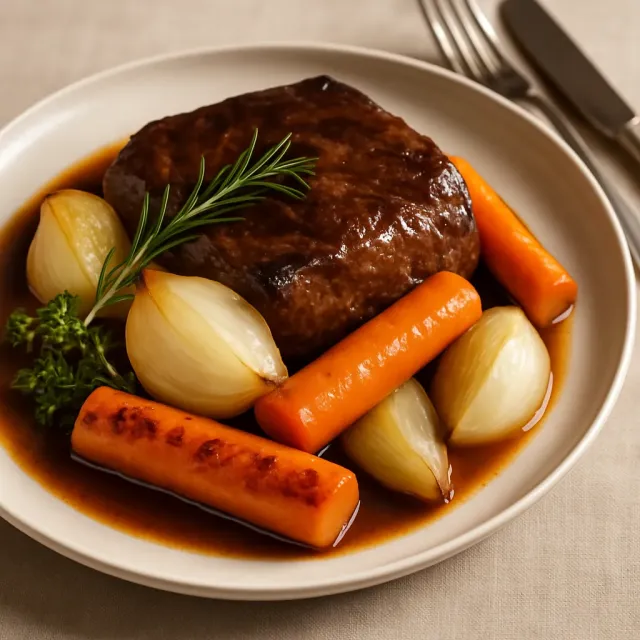 炉灶炖牛肉配土豆泥