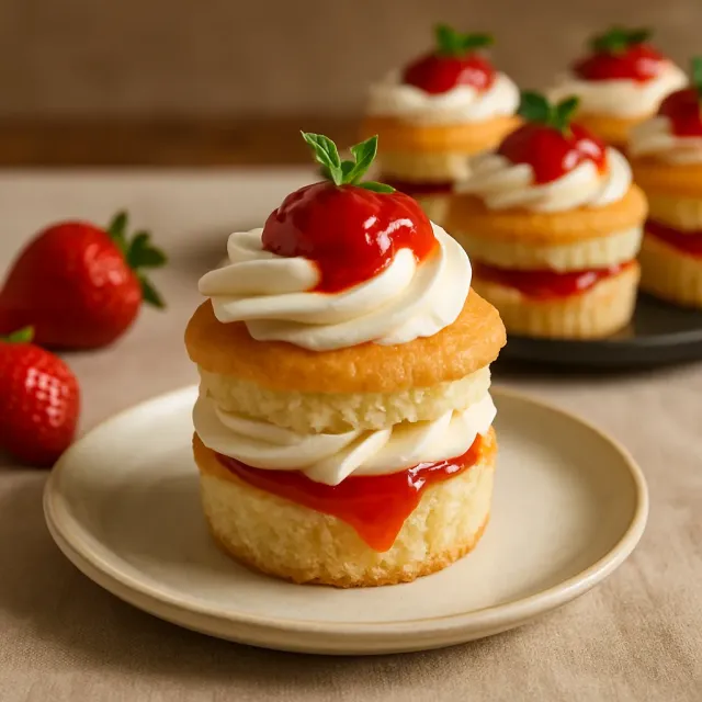 Cupcakes de Morango e Creme