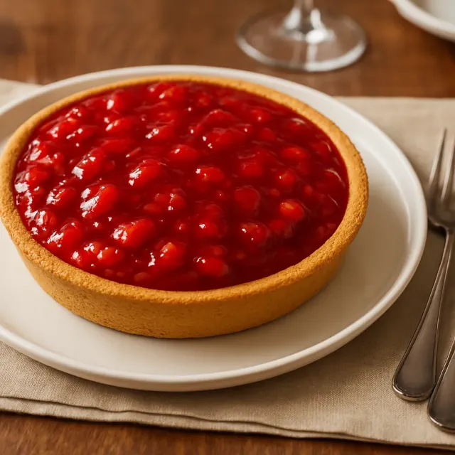 Tarta de Fresas Frescas y Ruibarbo de Mamá