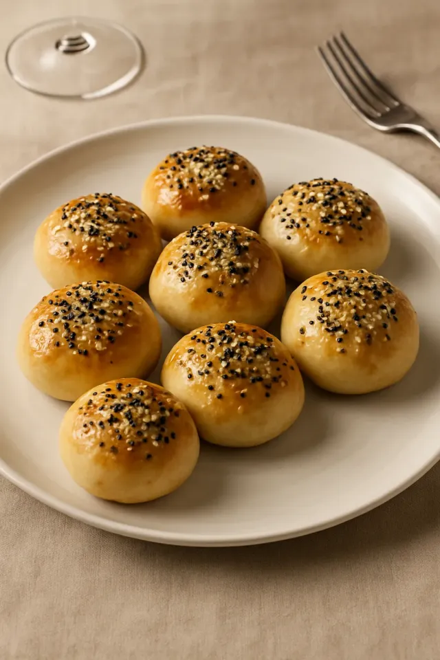 Frischkäse gefüllte Bagel-Bällchen
