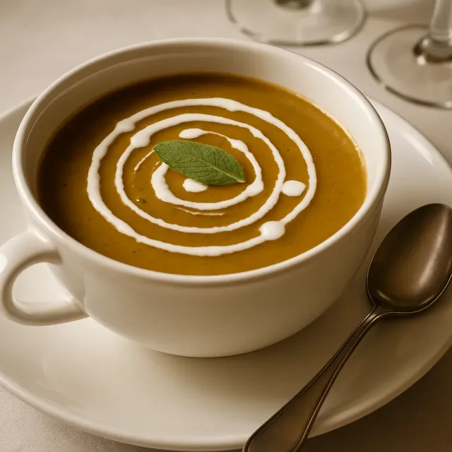 Bisque di Funghi Arrostiti e Topinambur