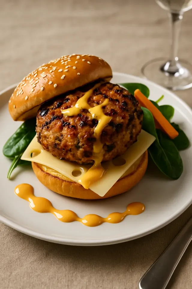 Hamburguesas de pavo con salsa Buffalo realmente deliciosas