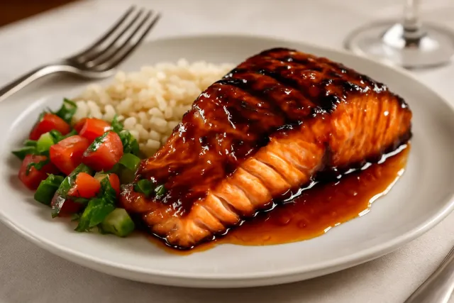 Salmão Glaceado com Hoisin