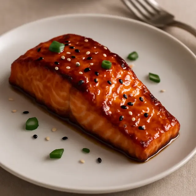 Salmón glaseado con gochujang