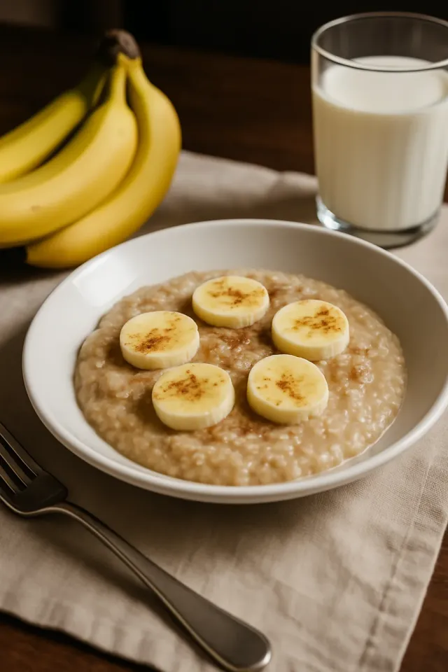 Bubur Oat Pisang Almond Manis