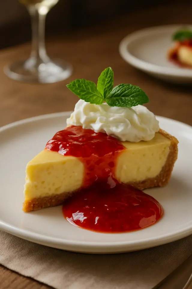 Breezy Key Lime Pie dengan Lapisan Glaze Stroberi Rhubarb