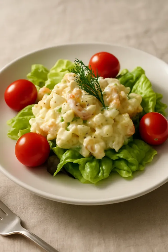 Salade de crevettes et œufs