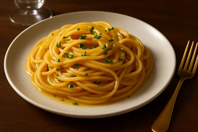 Sarımsaklı-Otlu Linguine