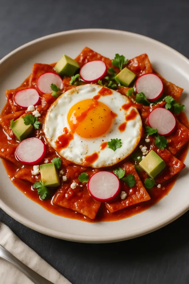 Chilaquiles with Homemade Tomato Sauce