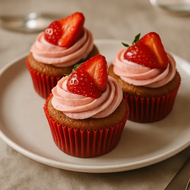 Cupcakes de Morango Realmente Reais