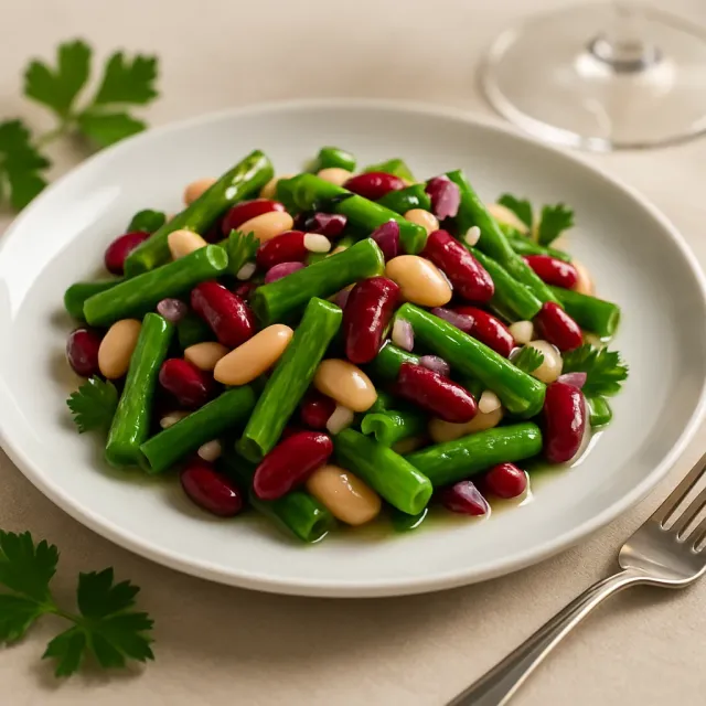 Ensalada de tres judías marinada