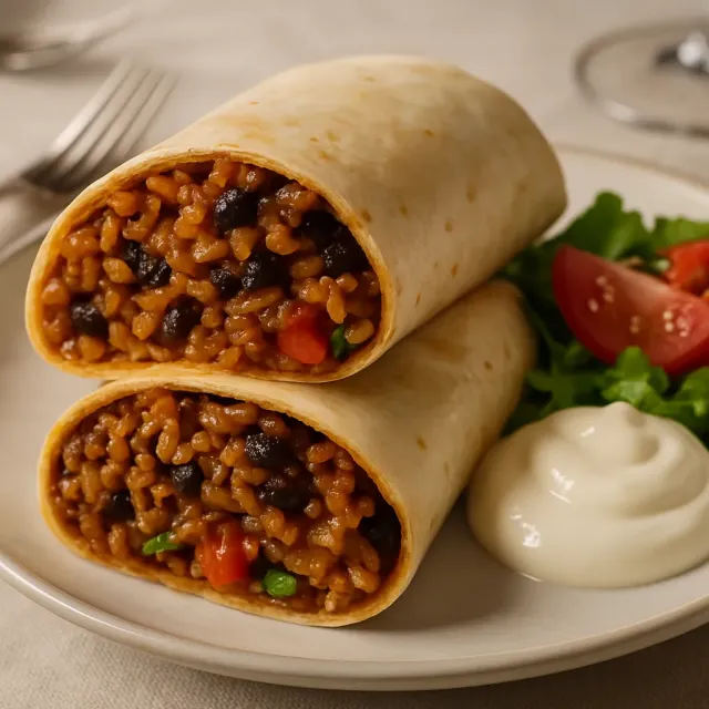 검은콩과 쌀 부리또
