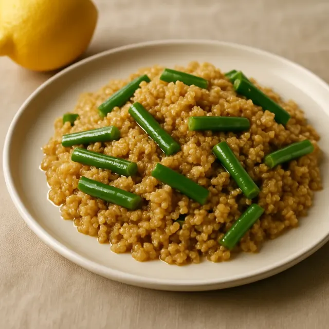 Gingery Quinoa with Green Beans