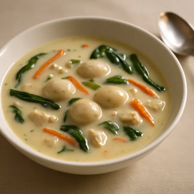 Tavuklu ve Gnocchi Kremalı Çorbası
