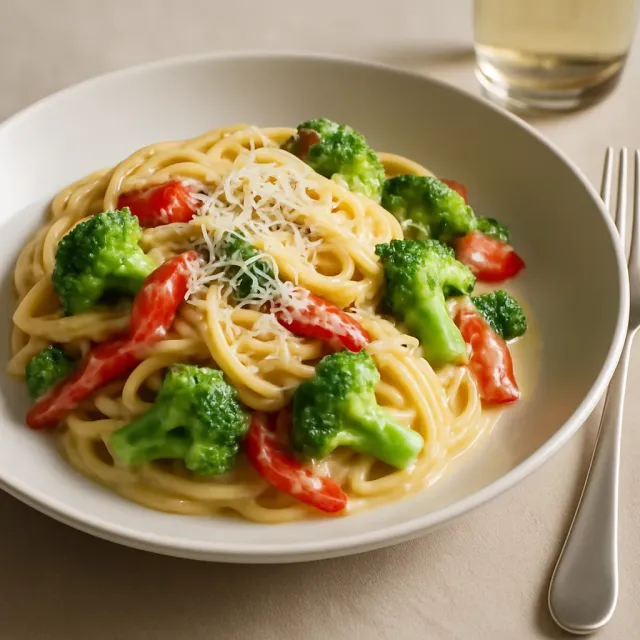 Karnabahar Soslu Pasta Primavera
