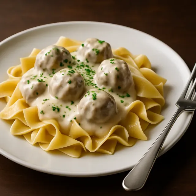 Stroganoff de boulettes de viande rapide