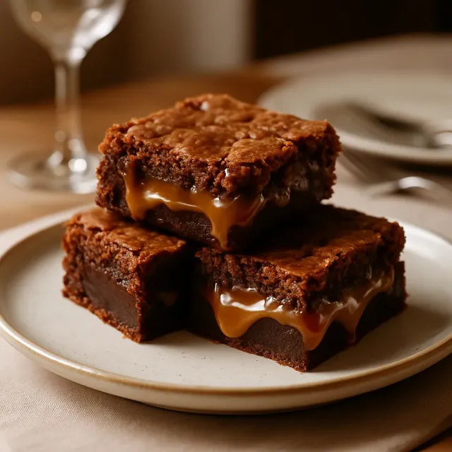 Brownies de Chocolate e Caramelo