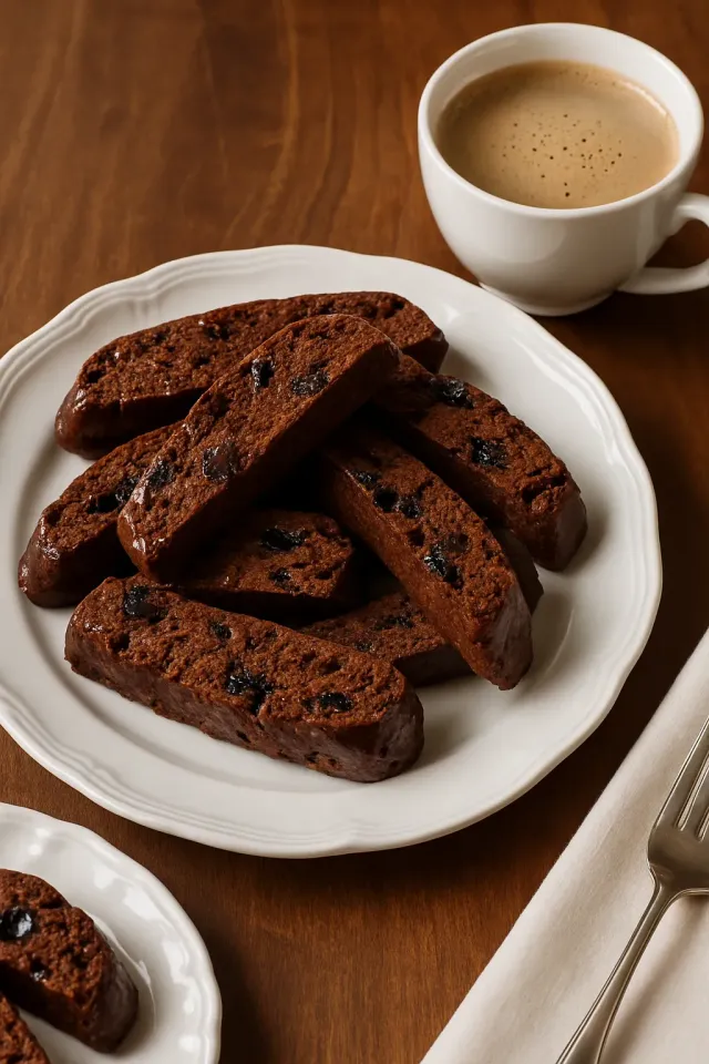 Double Chocolate Biscotti with Cherries