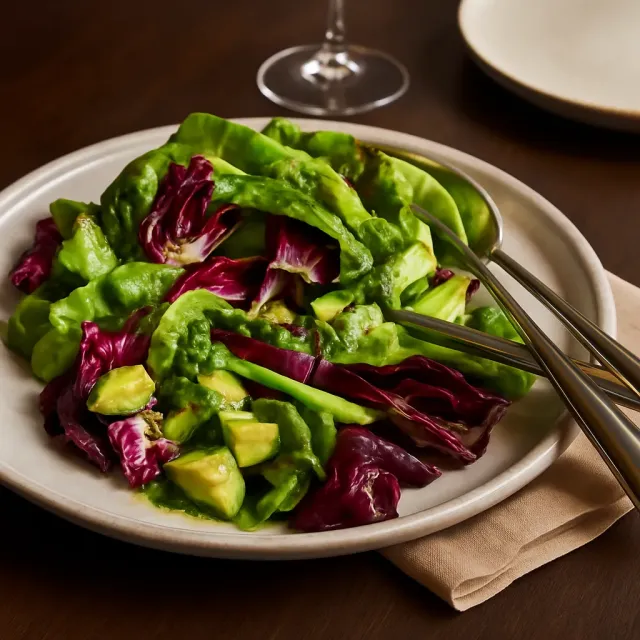 Grilled Radicchio and Avocado Salad with Zhug