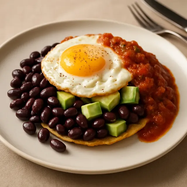 Tostadas de Café da Manhã com Feijão Preto