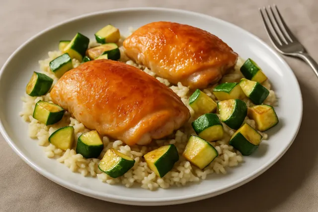 Muslos sobre arroz