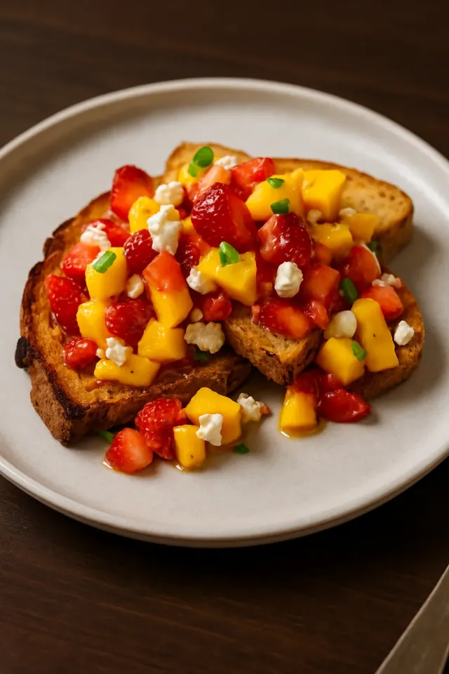 Çilekli Mango Feta Tost Noktaları