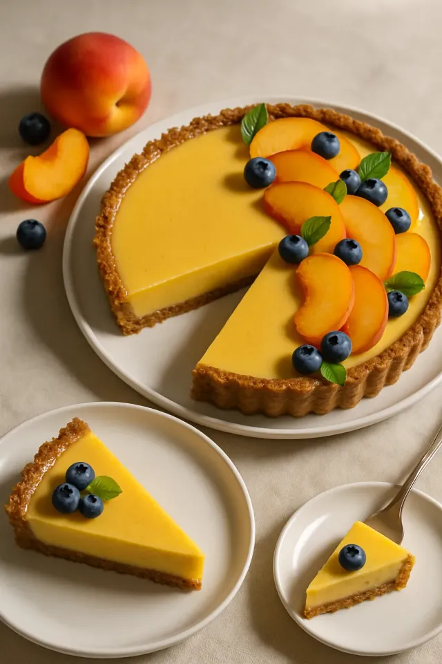 Creamy No-Bake Peach Tart