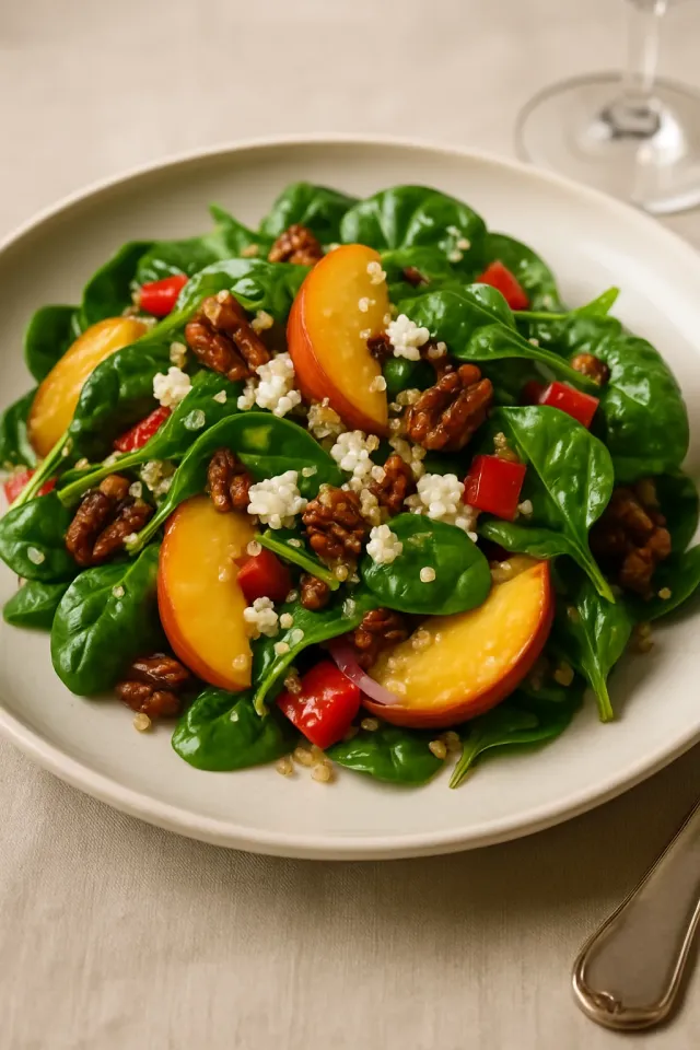 Salade de quinoa aux pêches