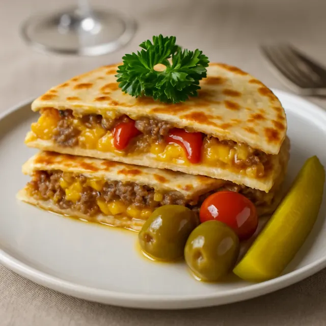 ชีสเบอร์เกอร์ Quesadilla