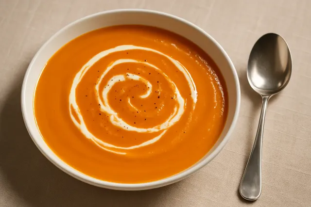 Sopa Fácil de Abóbora Cabotiã e Pera