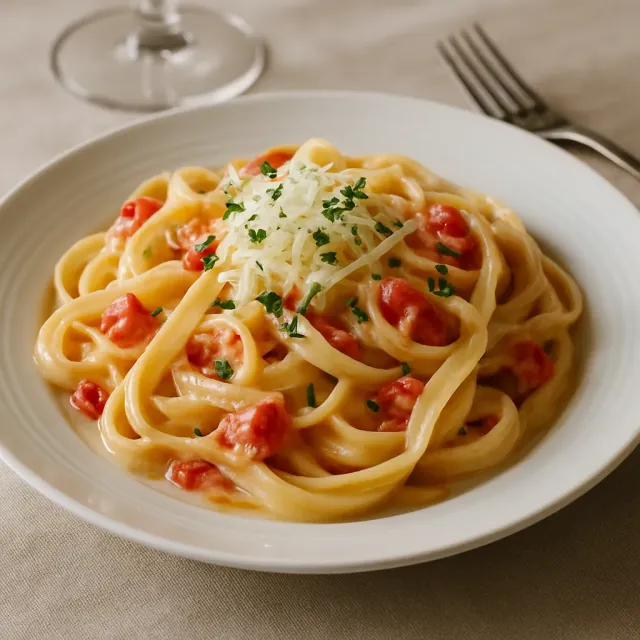 Fettuccine with Sweet Pepper-Cayenne Sauce