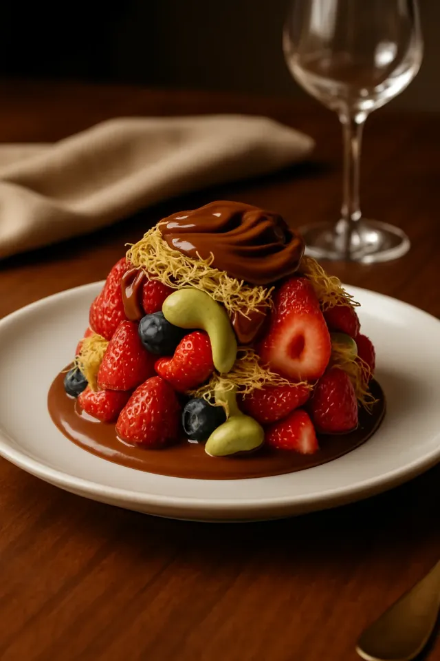 Dubai Schokoladen-Beeren-Trifle