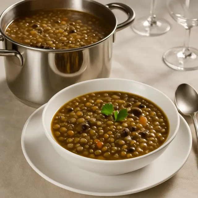Opa's Rindfleisch-, Pilz- und Gerstensuppe