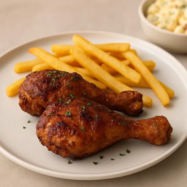 Muslos de pollo en freidora de aire