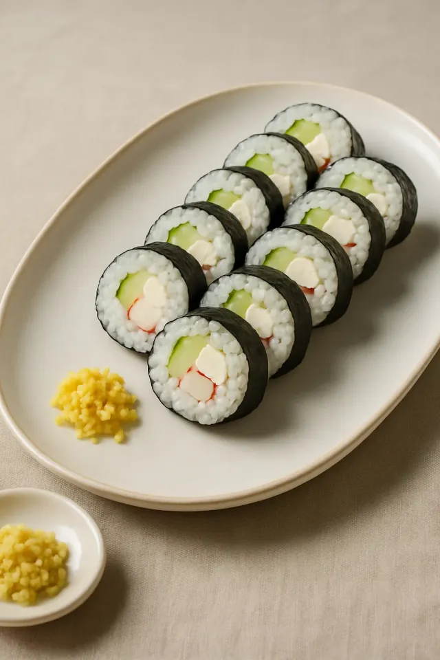 Krema Peynirli ve Yengeçli Sushi Rulo