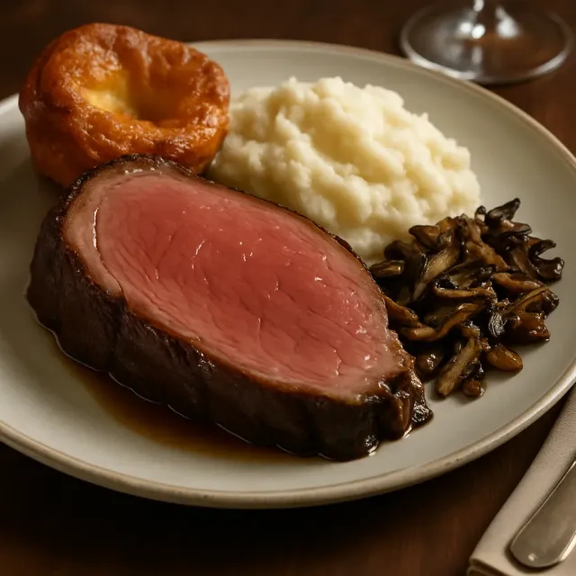 Prime Rib Au Jus con Pudding Yorkshire