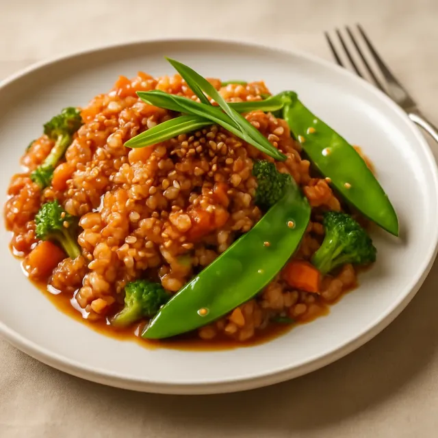 Gebratener Reis mit Ingwer, Hoisin und Sesam