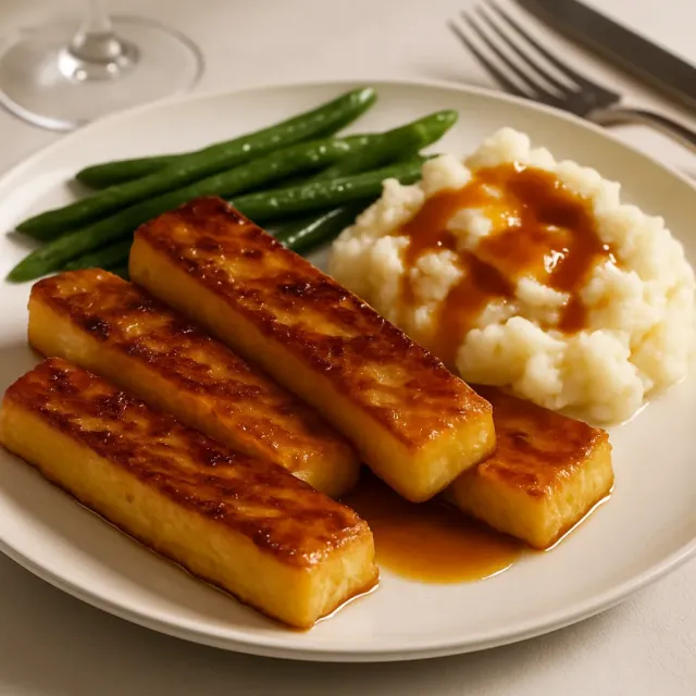 Breaded, Fried, Softly Spiced Tofu
