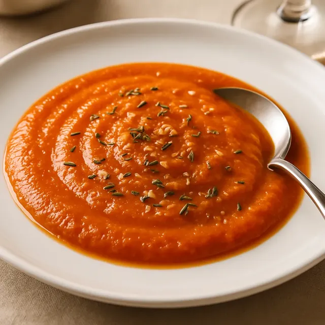 Sopa de tomate con requesón