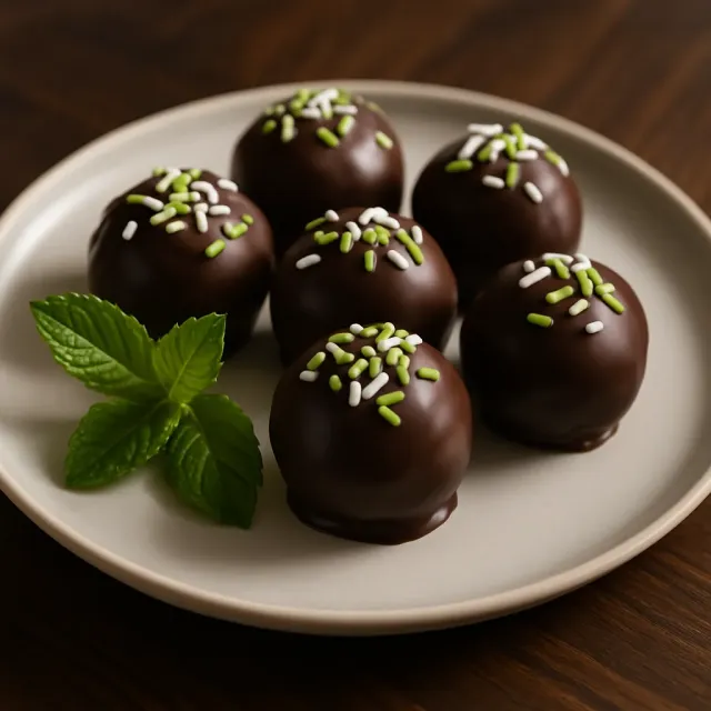 Trufas de Menta e Chocolate Fáceis