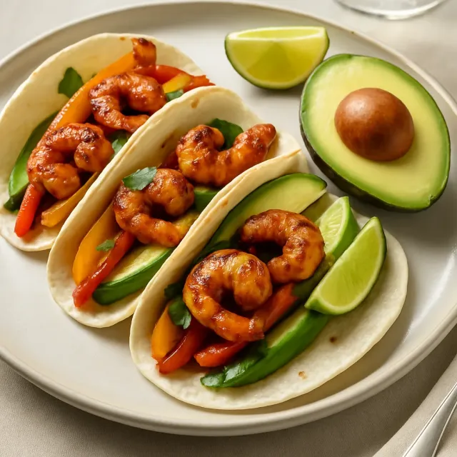 Dîner rapide de 20 minutes : Fajitas aux crevettes sur plaque