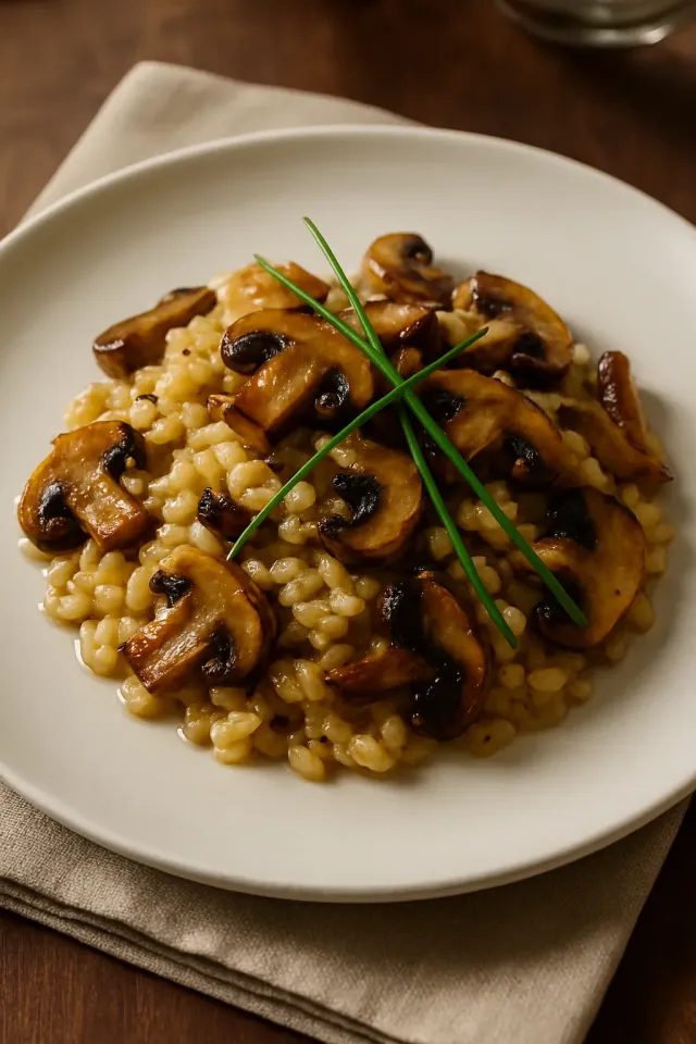 Risotto de champiñones al horno del Chef John
